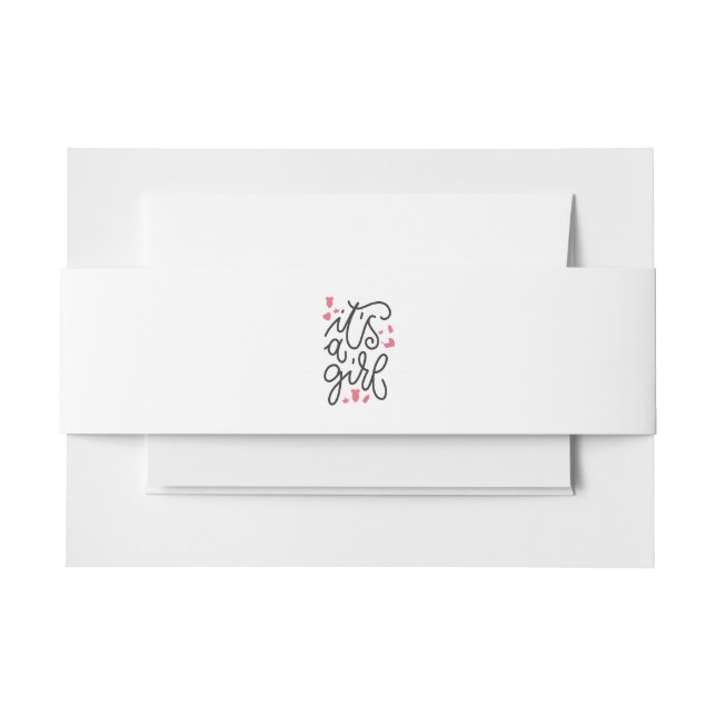 Cintas Para Invitaciones baby ducha es un chica (Anverso Ejemplo)