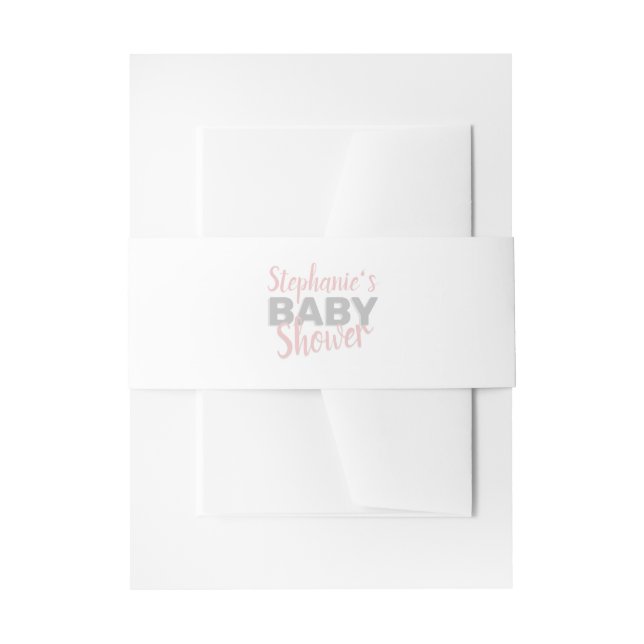 Cintas Para Invitaciones Baby Elephant Pink Baby Shower (Anverso Ejemplo)