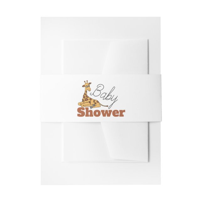Cintas Para Invitaciones Baby Giraffe, Baby Shower (Anverso Ejemplo)