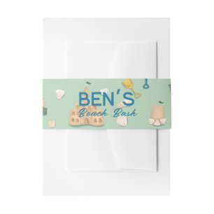 Cintas Para Invitaciones Baby Shower Beach Birday Bash Sand Castle