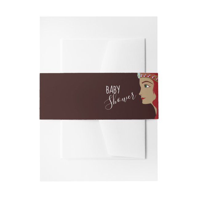 Cintas Para Invitaciones Baby Shower Rojo Princesa (Anverso Ejemplo)