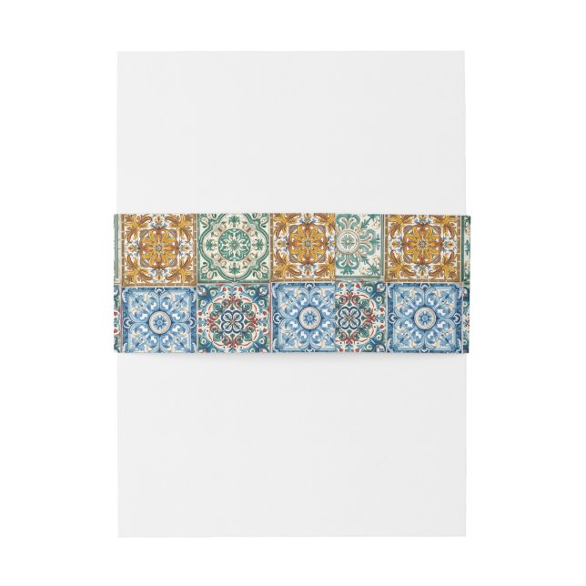 Cintas Para Invitaciones Baldosas Italianas Románticas Respuesta a la Invit (Reverso ejemplo)