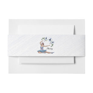 Cintas Para Invitaciones Ballerina en Azul Nombre Personal