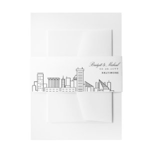 Cintas Para Invitaciones Baltimore Skyline Boda