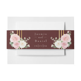 Cintas Para Invitaciones Banda abdominal de invitación de rosas difusas ros