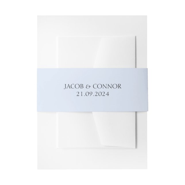 Cintas Para Invitaciones Banda azul de invitación minimalista (Anverso Ejemplo)