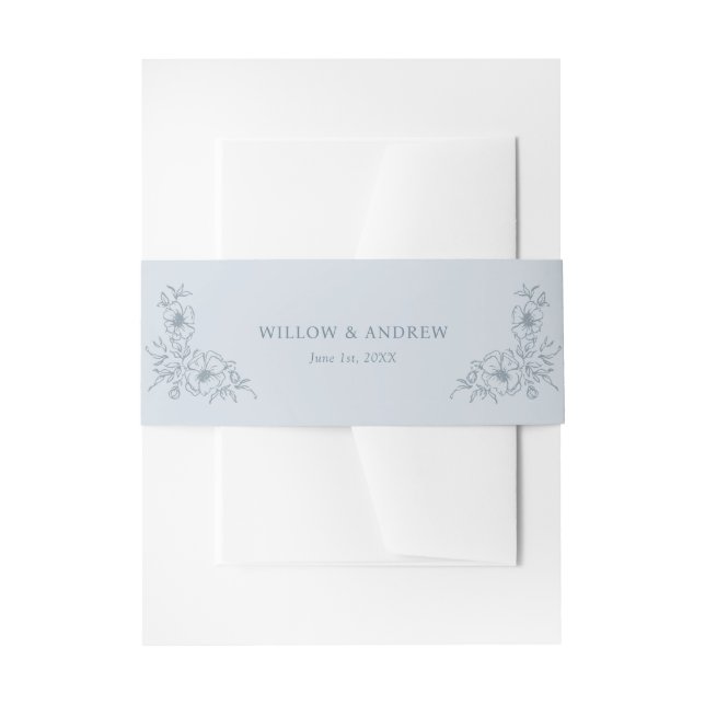 Cintas Para Invitaciones Banda Belly azul turquesa de época (Anverso Ejemplo)