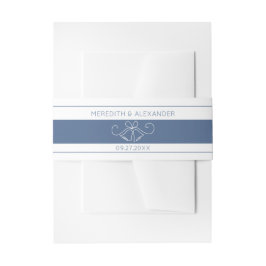 Cintas Para Invitaciones Banda Belly blanca con acentos azules