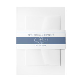 Cintas Para Invitaciones Banda Belly blanca con acentos azules