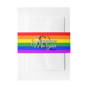 Cintas Para Invitaciones Banda Belly Boda arcoiris del orgullo gay