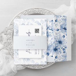 Cintas Para Invitaciones Banda Belly Boda azul turbulenta con nombres de pa