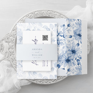 Cintas Para Invitaciones Banda Belly Boda azul turbulenta con nombres de pa