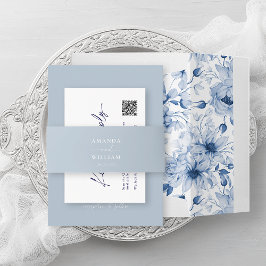 Cintas Para Invitaciones Banda Belly Boda azul turbulenta con nombres de pa