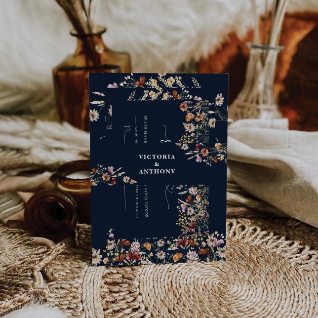 Cintas Para Invitaciones Banda Belly Boda de flor silvestre azul de la Mari (Subido por el creador)