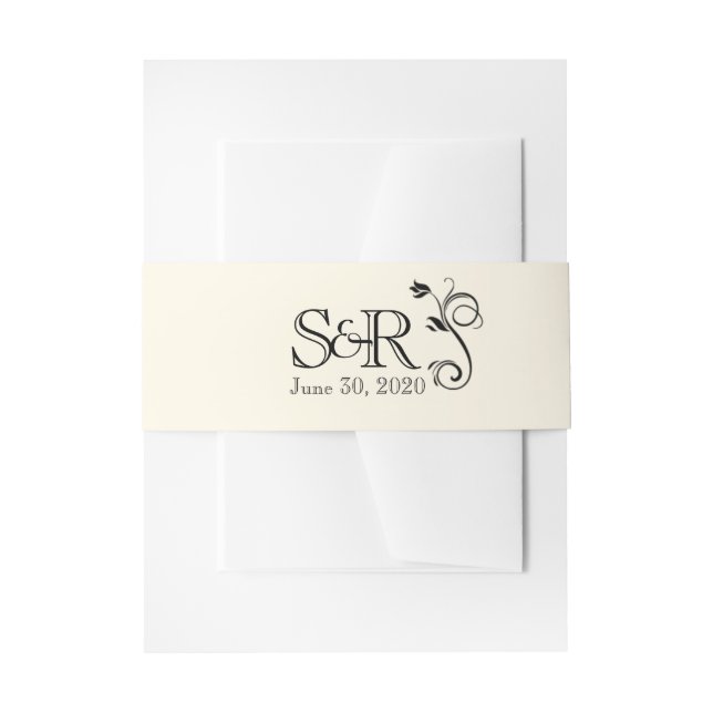 Cintas Para Invitaciones Banda Belly Boda Deco-Rosa francesa (Anverso Ejemplo)