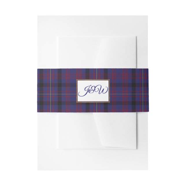 Cintas Para Invitaciones Banda Belly Boda Dundonald Clan Tartan (Anverso Ejemplo)