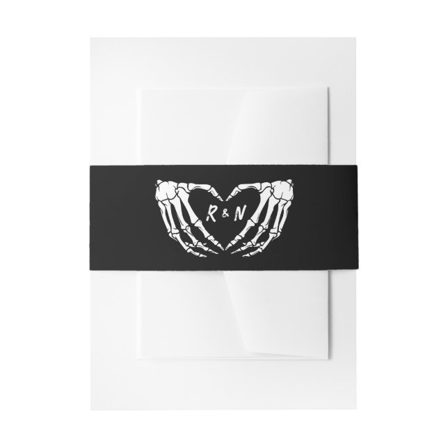 Cintas Para Invitaciones Banda Belly Boda gótica, Boda de Halloween (Anverso Ejemplo)