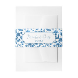 Cintas Para Invitaciones Banda Belly Chintz Blue Floral Ditsy