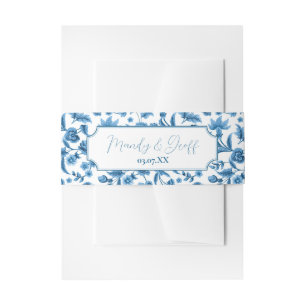Cintas Para Invitaciones Banda Belly Chintz Blue Floral Ditsy