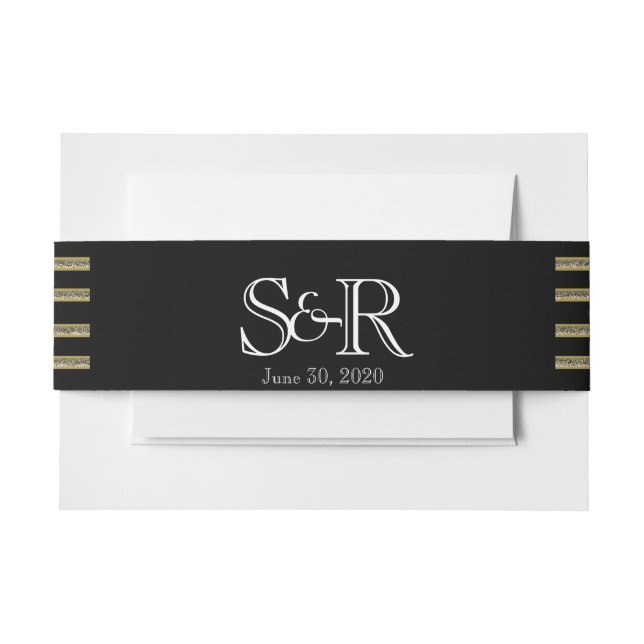 Cintas Para Invitaciones Banda Belly de Art Deco Posh Boda (Anverso Ejemplo)