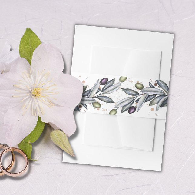 Cintas Para Invitaciones Banda Belly de Boda de bifurcación de oliva (Subido por el creador)