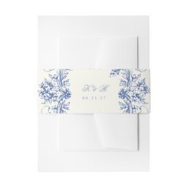 Cintas Para Invitaciones Banda Belly de Boda floral de cosecha francesa