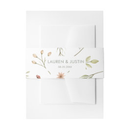 Cintas Para Invitaciones Banda Belly  de Boda floral forestal mágica