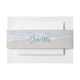 Cintas Para Invitaciones Banda Belly de bodas de arena blanca