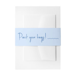 Cintas Para Invitaciones Banda Belly de destino azul claro SIENNA