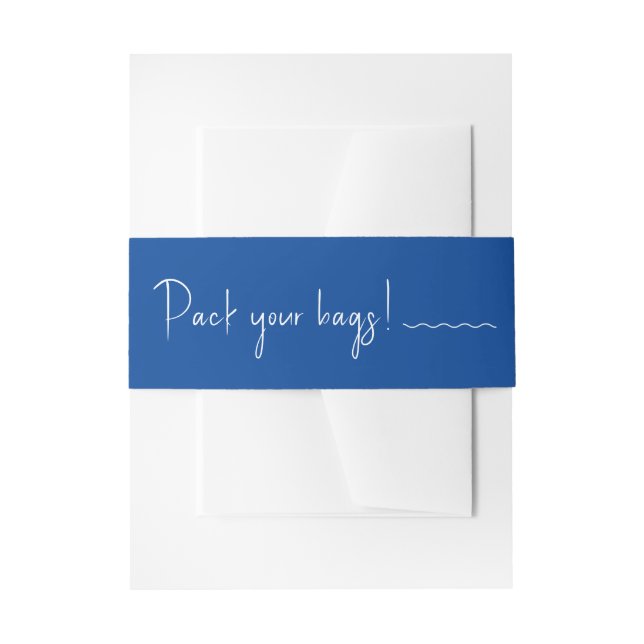 Cintas Para Invitaciones Banda Belly de destino azul SIENNA (Anverso Ejemplo)