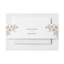Cintas Para Invitaciones Banda Belly de invitación a boda floral rosa Rubor