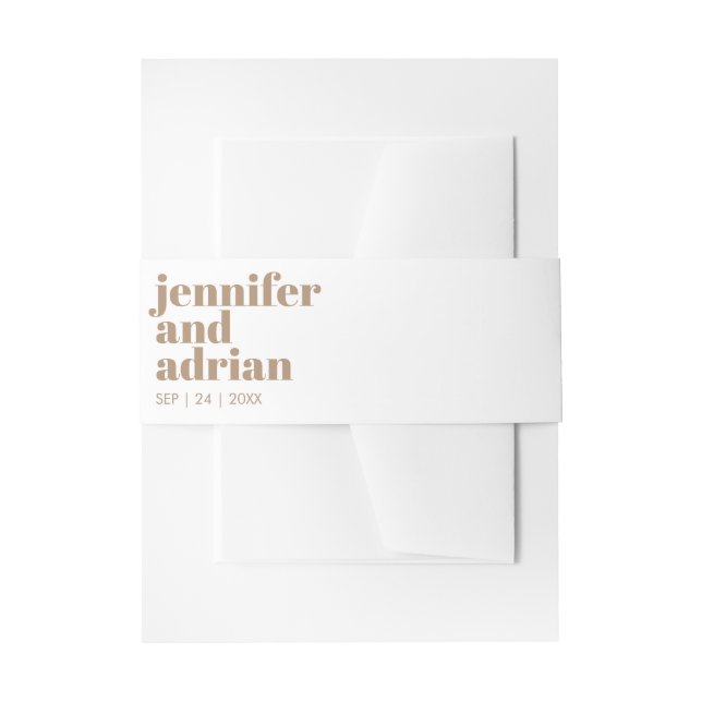 Cintas Para Invitaciones Banda Belly de invitación a boda retro moderna (Anverso Ejemplo)