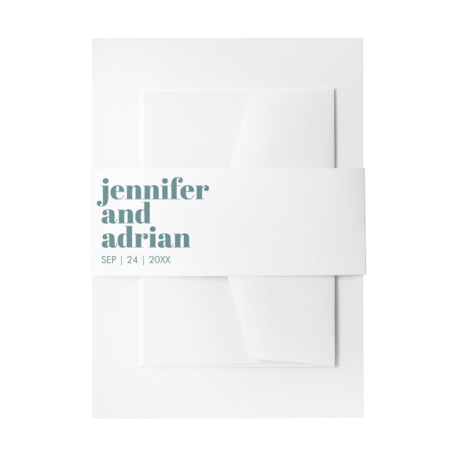 Cintas Para Invitaciones Banda Belly de invitación a boda retro moderna (Anverso Ejemplo)