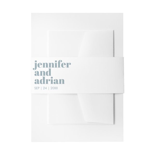 Cintas Para Invitaciones Banda Belly de invitación a boda retro moderna (Anverso Ejemplo)