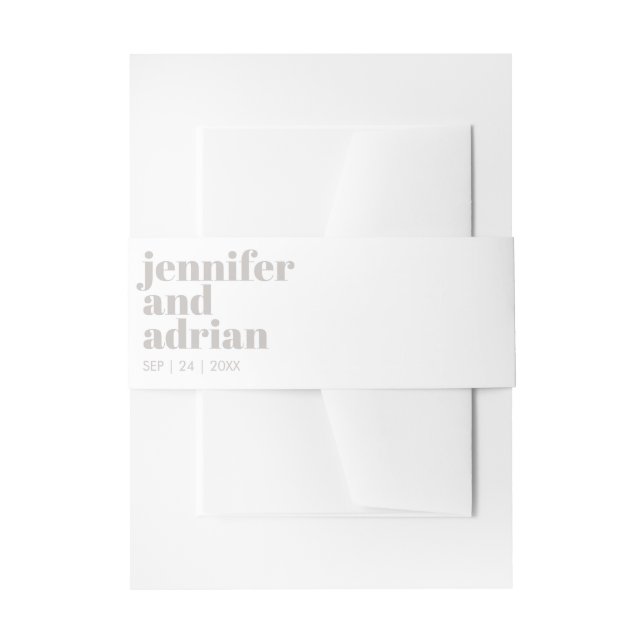 Cintas Para Invitaciones Banda Belly de invitación a boda retro moderna (Anverso Ejemplo)