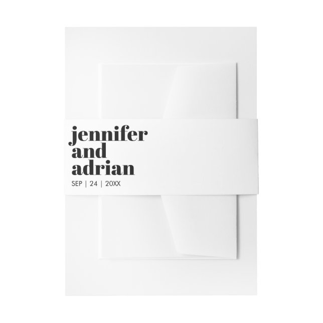 Cintas Para Invitaciones Banda Belly de invitación a boda retro moderna (Anverso Ejemplo)