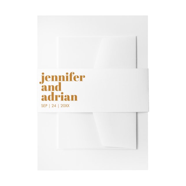 Cintas Para Invitaciones Banda Belly de invitación a boda retro moderna (Anverso Ejemplo)