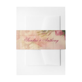 Cintas Para Invitaciones Banda Belly de invitación a boda Rosa acuarela