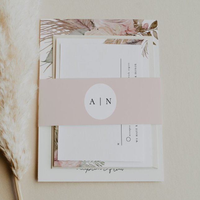 Cintas Para Invitaciones Banda Belly de invitación a boda Rosa Dusty (Subido por el creador)