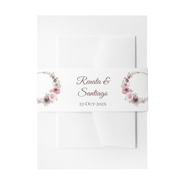 Cintas Para Invitaciones Banda Belly de invitación a bodas (Anverso Ejemplo)