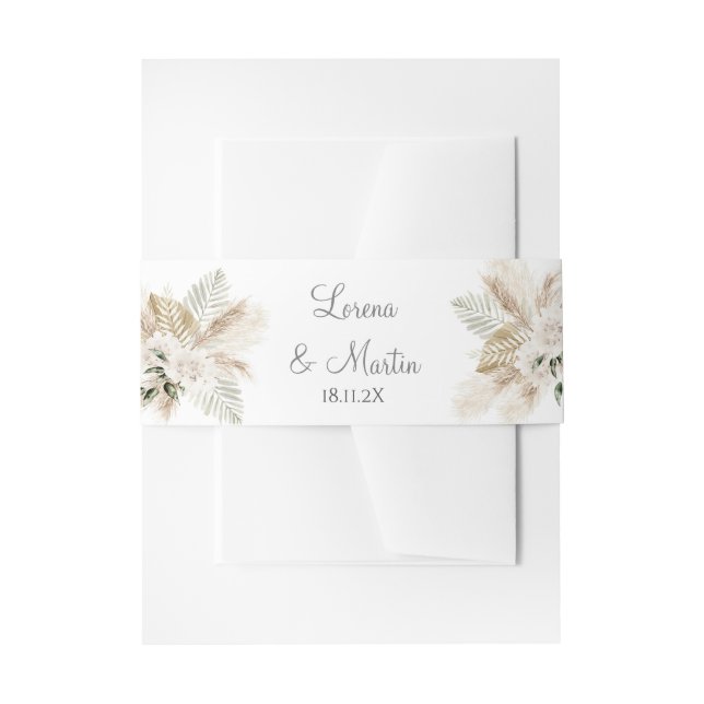 Cintas Para Invitaciones Banda Belly de invitación a bodas (Anverso Ejemplo)