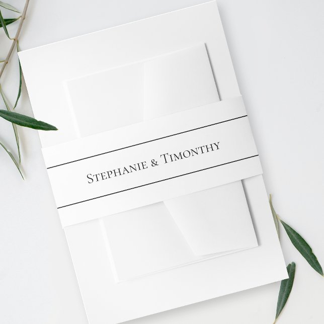 Cintas Para Invitaciones Banda Belly de invitación a bodas clásica simple (Add elegance to your wedding invitations with our belly bands, ensuring a polished presentation.)
