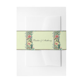Cintas Para Invitaciones Banda Belly de invitación a casamiento floral acua