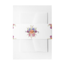 Banda Belly de invitación a casamiento floral acua