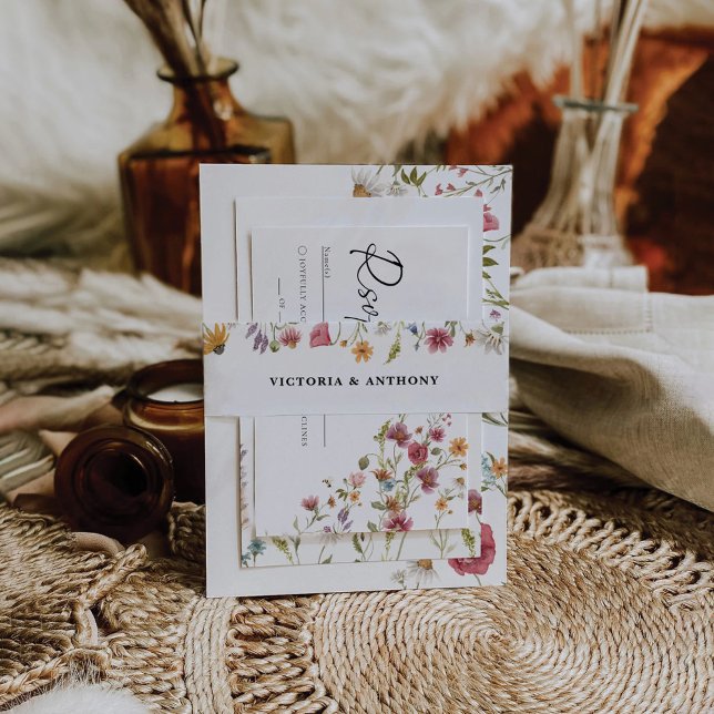 Cintas Para Invitaciones Banda Belly de invitación a la boda de flores silv (Subido por el creador)