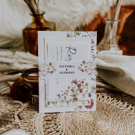 Cintas Para Invitaciones Banda Belly de invitación a la boda de flores silv