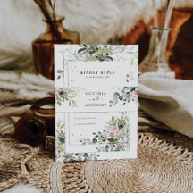 Banda Belly de invitación a la boda rosa de Rubor