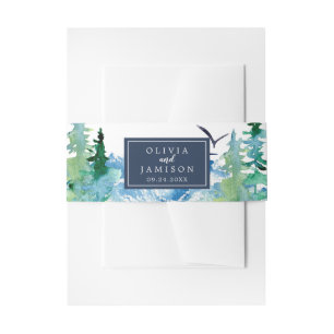 Cintas Para Invitaciones Banda Belly de la boda de destino de las montañas 