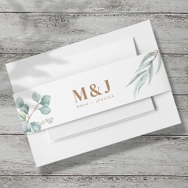 Cintas Para Invitaciones Banda Belly de la invitación a bodas de Eucalyptus