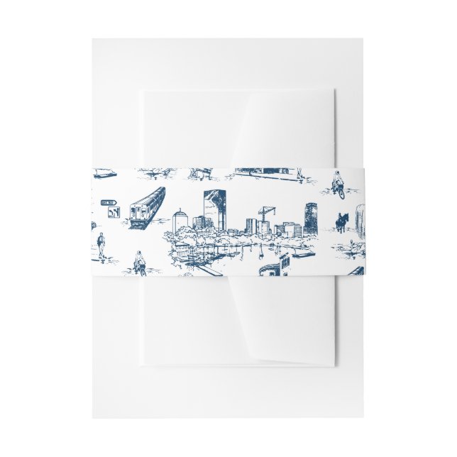 Cintas Para Invitaciones Banda Belly de la invitación a bodas de la marina  (Anverso Ejemplo)